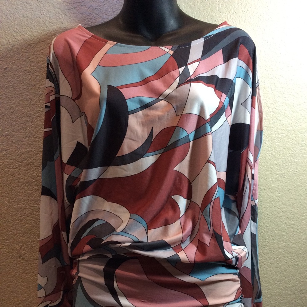 Boston Proper Tunic Top Cold Shoulder Long sleeves